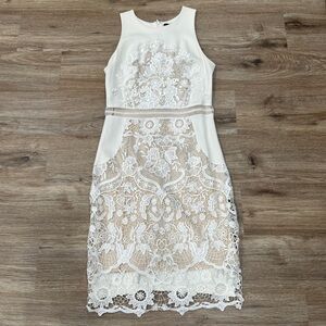 Elegant James Coviello White Lace Dress